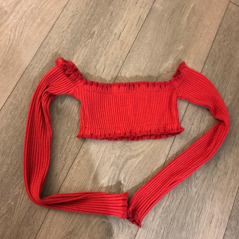 Are You Am I AYAI Tiiu crop top in Red